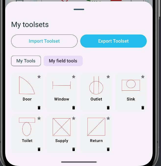 My field tools open in the SimpleSite tool chest